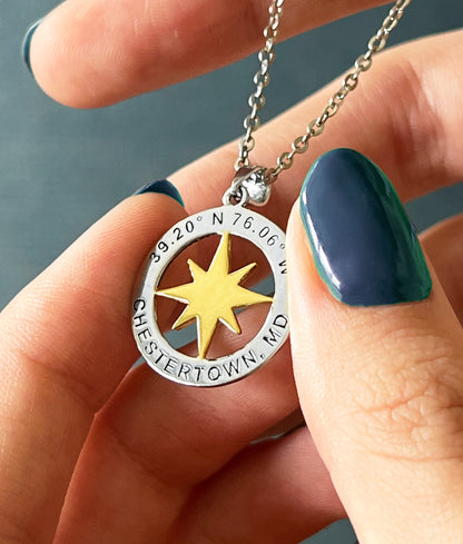 Chestertown Compass Rose Reversible Necklace