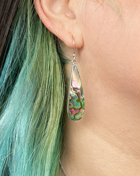Abalone Long Drop Earrings