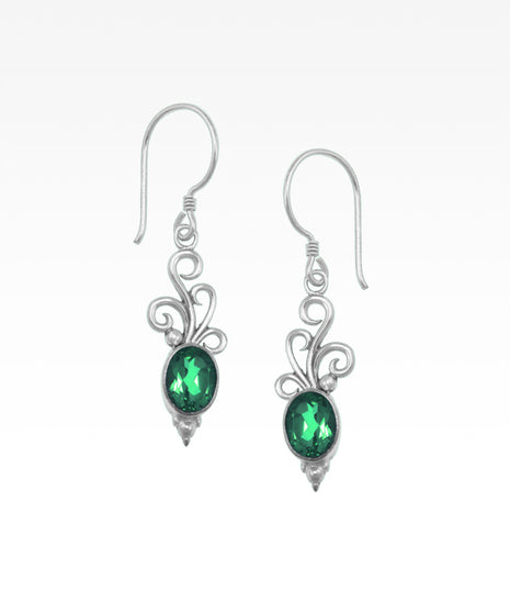 Green Quartz Swirls Drop Earrings