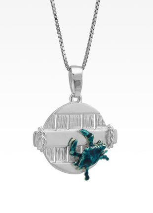 Crab Basket Lid Necklace