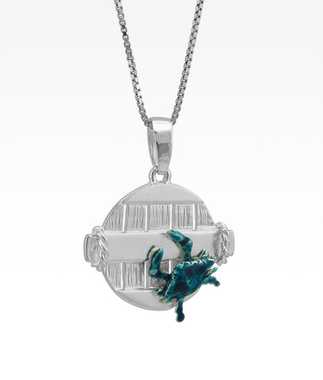 Crab Basket Lid Necklace