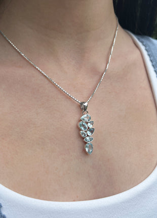 Blue Topaz Cluster Pendant