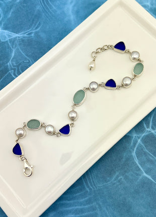 Sea Glass & Pearl Bracelet