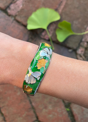 Enameled Ginkgo Bangle