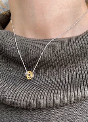 Two-Tone Knot Necklace