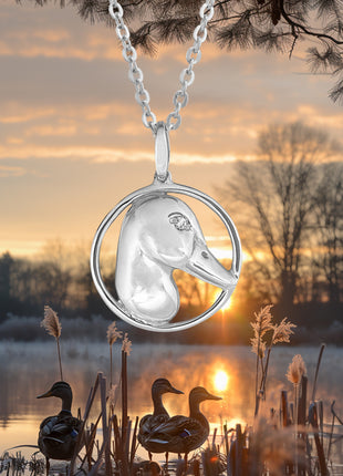 Mallard Duck with Diamond Pendant