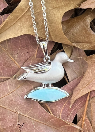 Mallard on Larimar Necklace