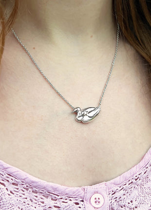Mallard Couple High Polish Necklace