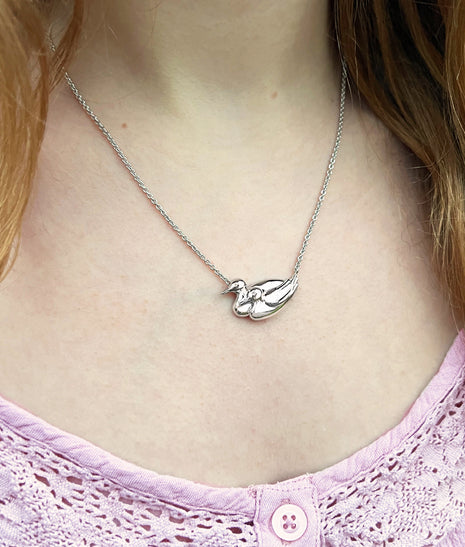 Mallard Couple High Polish Necklace