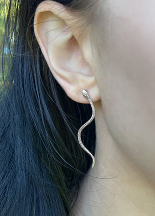 Long Snake Post Earrings