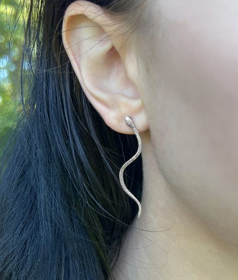 Long Snake Post Earrings