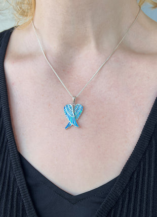 Opal Angel Wings Pendant