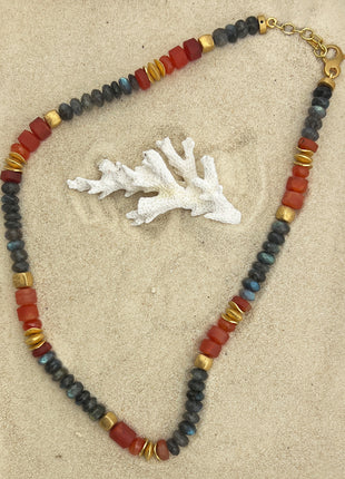 Carnelian & Labradorite Necklace