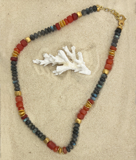 Carnelian & Labradorite Necklace