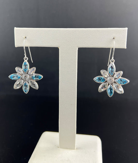 Topaz & Moonstone Flower Earrings