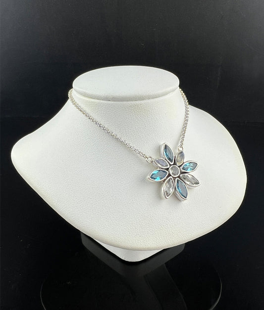 Topaz & Moonstone Flower Necklace