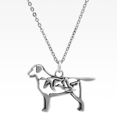 Dog with Flying Ducks Pendant