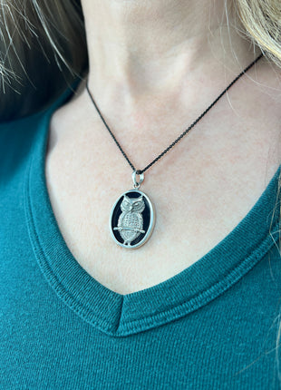 Wise Owl Oval Pendant