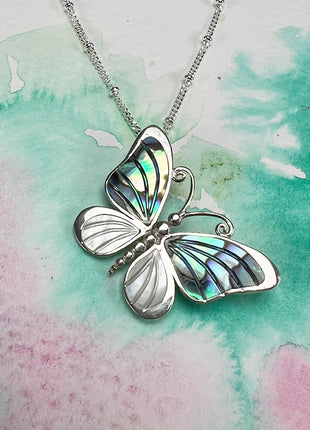 Paua Butterfly Pendant