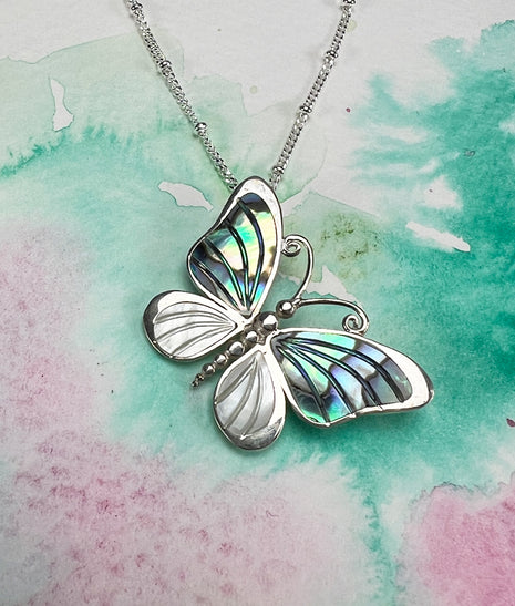 Paua Butterfly Pendant