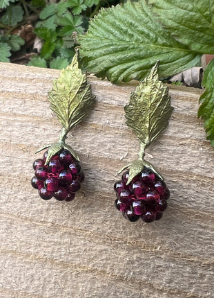 Raspberry Leaf Post Earrings