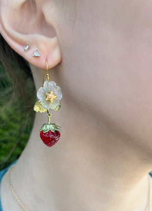 Strawberry Flower Earrings