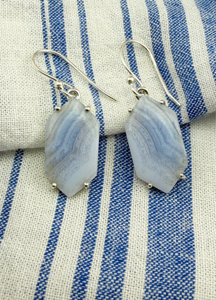 Blue Lace Agate Earrings