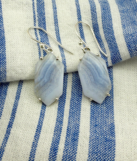 Blue Lace Agate Earrings
