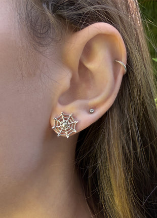 Spider Web Stud Earrings