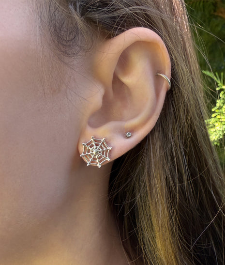 Spider Web Stud Earrings