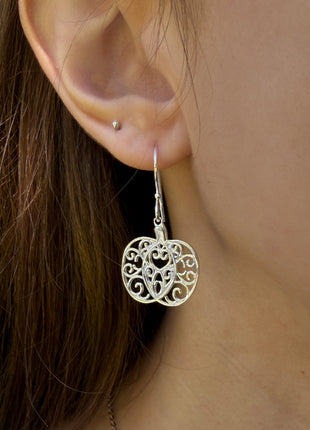 Pumpkin Filigree Dangle Earrings
