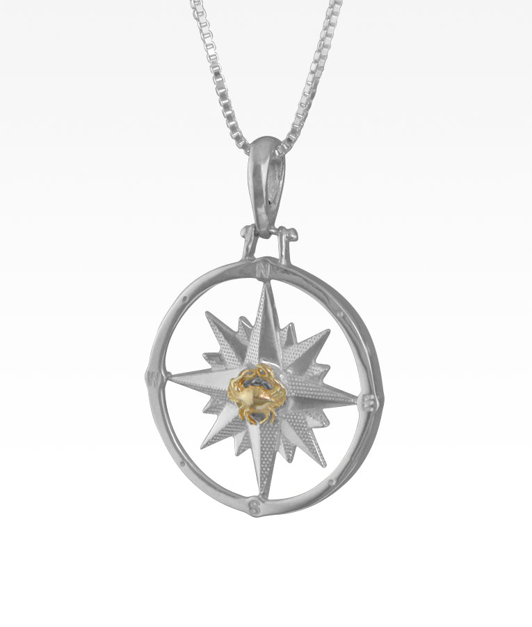 Compass Rose Crab Necklace