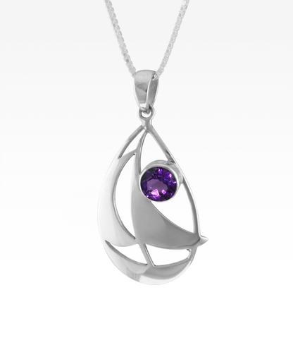 Amethyst Sailboat Necklace