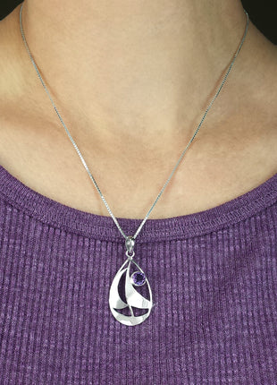Amethyst Sailboat Pendant