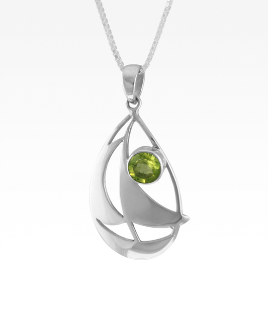 Peridot Sailboat Necklace