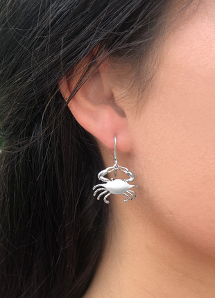 Satin Shell Maryland Crab Earrings