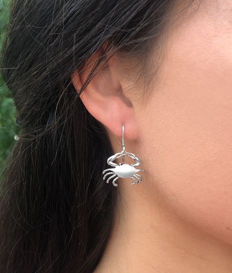 Satin Shell Maryland Crab Earrings