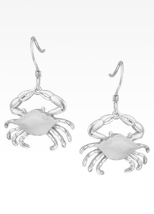 Satin Shell Maryland Crab Earrings