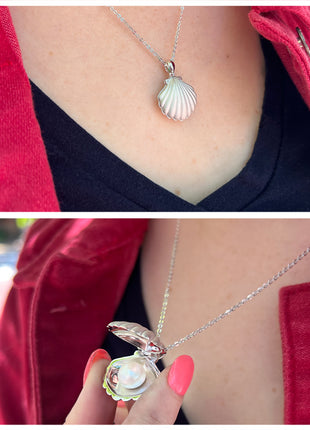 Clam Shell Pearl Necklace