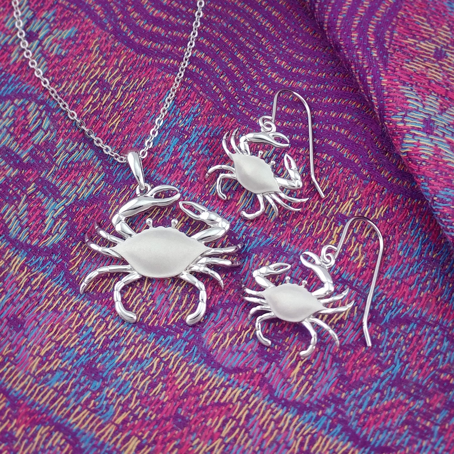 Satin Shell Crab Earrings