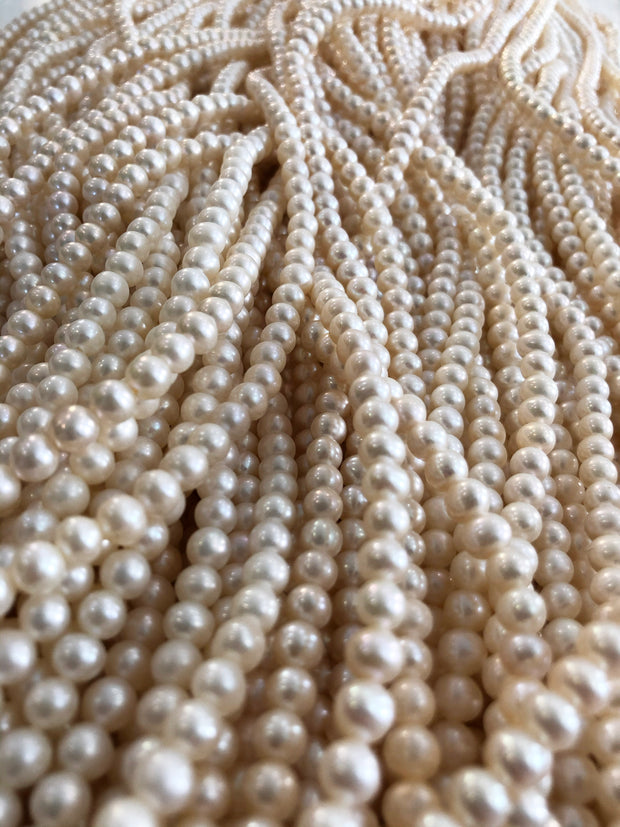 <h4>The hand-stringing of the pearl necklaces starts in early Spring to have them ready for graduations in May.</h4>