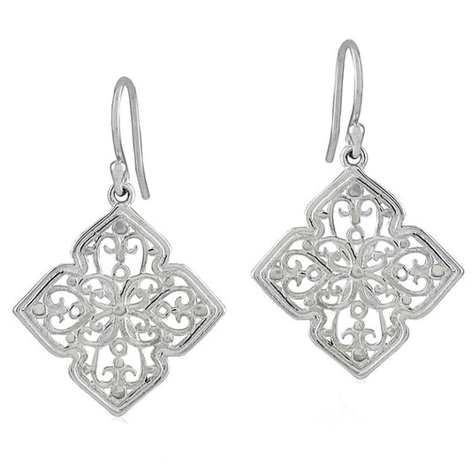 Four Petal Scroll Earrings