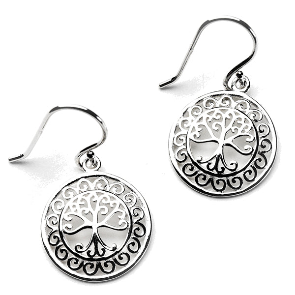 Tree in Scroll Earrings