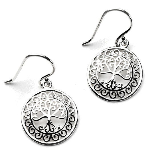Tree in Scroll Earrings