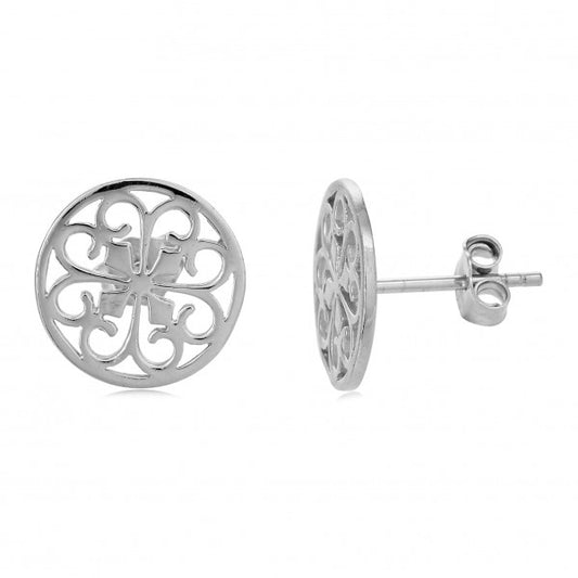 Heart Scroll Post Earrings